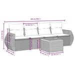 vidaXL Salon de jardin 5 Pièces avec coussins gris résine tressée
