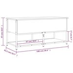 vidaXL Banc de rangement sonoma gris 100x42 5x47 cm bois d'ingénierie