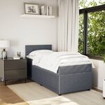 vidaXL Sommier à lattes de lit et matelas Gris foncé 80x200 cm Velours