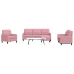 vidaXL Ensemble de canapés 4 Pièces avec coussins Rose Velours