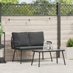 vidaXL Ensemble de salle à manger jardin avec coussins en poly rattan noir