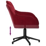 vidaXL Chaise pivotante de bureau Rouge bordeaux Velours