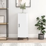 vidaXL Buffet Blanc brillant 34 5x34x90 cm Bois d'ingénierie