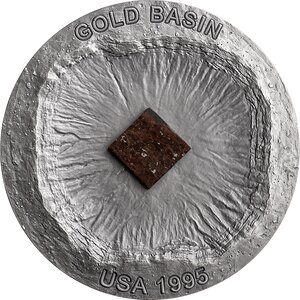 GOLD BASIN Meteorite Geography 50g Argent Monnaie 2000 Francs Cameroon 2023