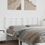 vidaXL Tête de lit métal blanc 150 cm