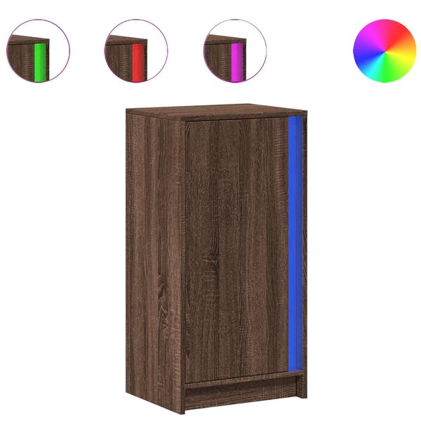 vidaXL Buffet avec LED chêne marron 42 5x34x85 cm bois d'ingénierie