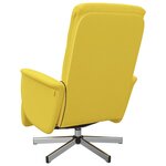 vidaXL Fauteuil inclinable de massage repose-pieds jaune clair tissu