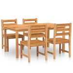 vidaXL Ensemble à manger de jardin 5Pièces Bois de teck massif