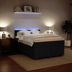 vidaXL Sommier à lattes de lit avec matelas Noir 140x190 cm Velours