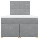 vidaXL Sommier à lattes de lit avec matelas Gris clair 120x200cm Tissu