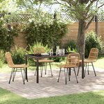 vidaXL Set de salle à manger de jardin 5 pièces Brun rotin poly
