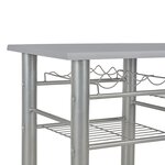 vidaXL Ensemble de bar avec étagères 3 Pièces Bois et acier Gris