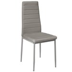Lot de 6 chaises siège de salon cuisine salle à manger design carré élégant gris 08_0000173