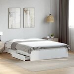 vidaXL Cadre de lit avec tiroirs sans matelas blanc 120x200 cm