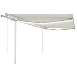 vidaXL Auvent automatique avec capteur de vent et LED 4 5x3 m Crème