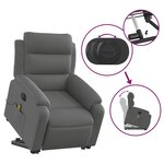 vidaXL Fauteuil inclinable de massage électrique Gris foncé Tissu