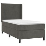 vidaXL Sommier à lattes de lit matelas LED Gris foncé 90x190cm Velours