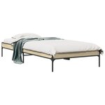 vidaXL Cadre de lit chêne sonoma 90x190 cm bois d'ingénierie et métal