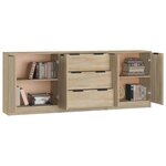 vidaXL Buffets 3 Pièces Chêne sonoma Bois d'ingénierie