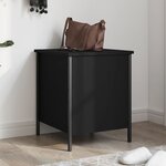 vidaXL Banc de rangement noir 40x42 5x50 cm bois d'ingénierie