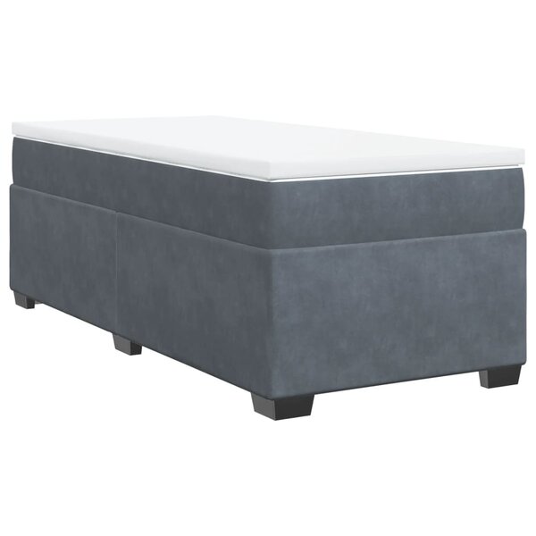 vidaXL Sommier à lattes de lit et matelas Gris foncé 80x200 cm Velours