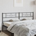 vidaXL Tête de lit métal noir 180 cm