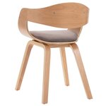 vidaXL Chaises à manger lot de 4 bois courbé et tissu taupe