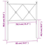 vidaXL Tête de lit métal blanc 80 cm