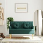 vidaXL Banc avec coussins vert foncé 113x64 5x75 5 cm tissu