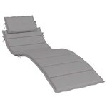 vidaXL Coussin de chaise longue gris 186x58x4 cm tissu oxford