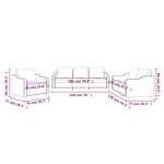 vidaXL Ensemble de canapés 3 Pièces avec coussins Marron Tissu