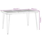 vidaXL Table de jardin avec pieds épingle à cheveux 140x80x75cm acacia