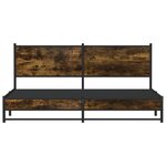 vidaXL Cadre de lit en métal sans matelas chêne fumé 160x200 cm