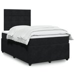 vidaXL Sommier à lattes de lit avec matelas Noir 120x200 cm Velours