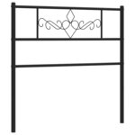 vidaXL Tête de lit métal noir 80 cm