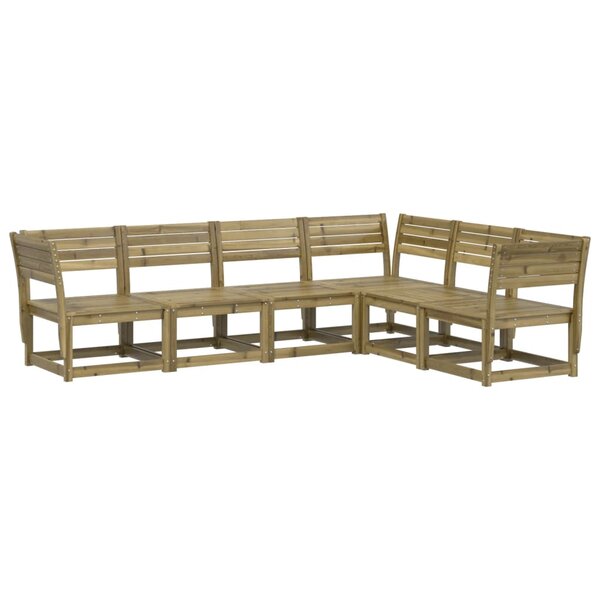 vidaXL Salon de jardin 6 Pièces bois de pin imprégné