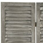 vidaXL Cloison de séparation 4 panneaux Gris 143x166 cm Bois solide