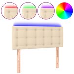 vidaXL Tête de lit à LED Crème 80x5x78/88 cm Tissu