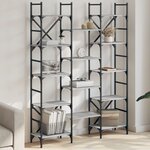 vidaXL Bibliothèque sonoma gris 127 5x28 5x172 5 cm bois d'ingénierie