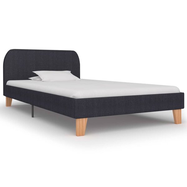 vidaXL Cadre de lit gris foncé tissu 90x200 cm