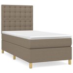 vidaXL Sommier à lattes de lit avec matelas Taupe 90x200 cm Tissu