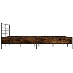 vidaXL Cadre de lit chêne fumé 180x200 cm bois d'ingénierie et métal