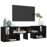 vidaXL Meuble TV Noir 149x30x52 cm Bois d'ingénierie