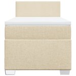 vidaXL Sommier à lattes de lit avec matelas Crème 100x200 cm Tissu