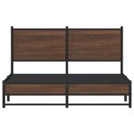 vidaXL Cadre de lit en métal avec tête de lit chêne marron 137x190 cm