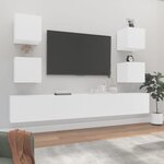 vidaXL Ensemble de meubles TV 6 Pièces Blanc Bois d'ingénierie