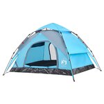 vidaXL Tente de camping à dôme 3 personnes bleu libération rapide