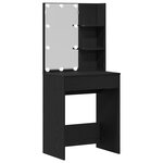 Ensemble de Table de Maquillage vidaXL avec LED Bois d'Ingénierie Chêne Noir