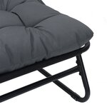 vidaXL Chaises Relaxantes de Jardin 2 Pièces avec Coussin Noir 60x80x71 cm Acier