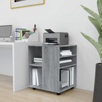 vidaXL Armoire roulante Sonoma gris 60x53x72 cm Bois d'ingénierie
